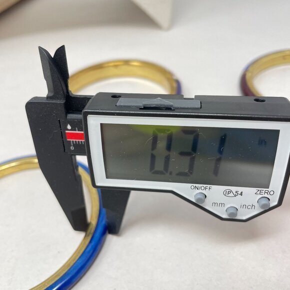 Enamel Bangle Bracelets SET OF 3 Colorblock Marbled Retro Classic - Picture 16 of 16